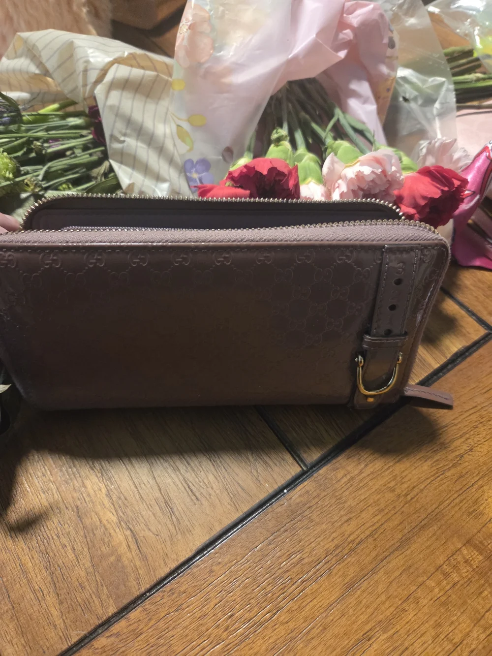 Gucci Monogram Zip Wallet in Purple - Picture 4 of 6